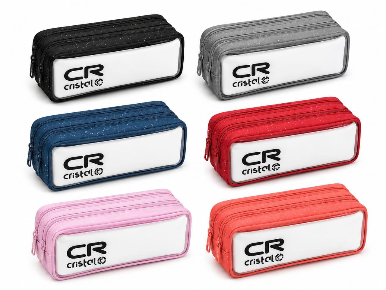 TROUSSE CRISTALE TRANSPARENTE 2 POCHES