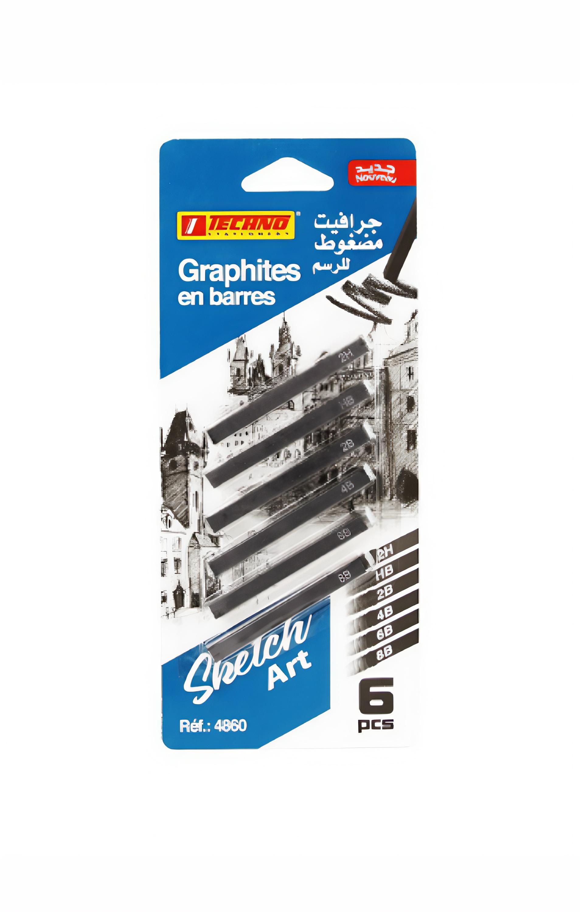 GRAPHITES EN BARRE 6 BATONNETS -TECHNO-