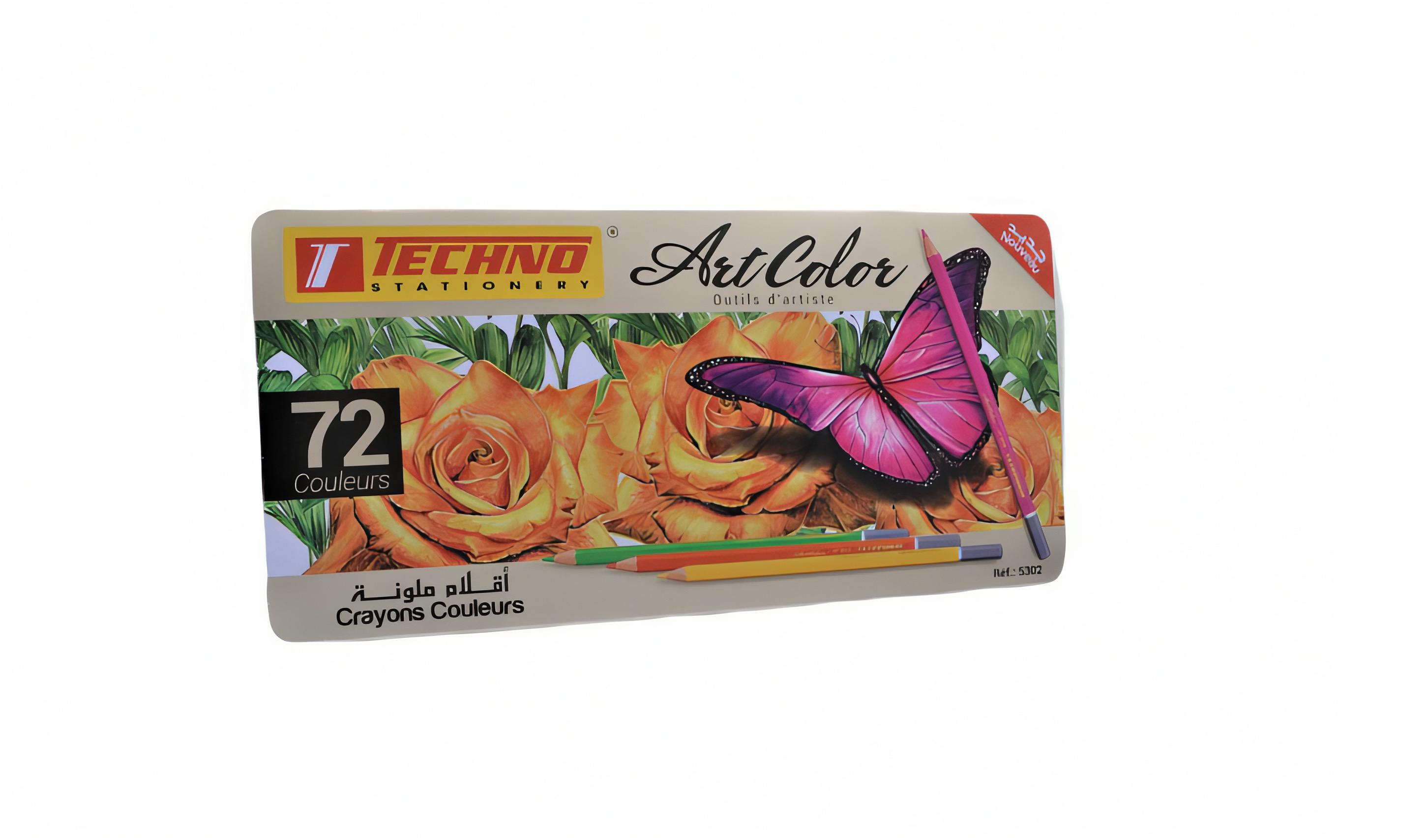 BOITE DE 72 CRAYONS DE COULEUR ART COLOR -TECHNO-