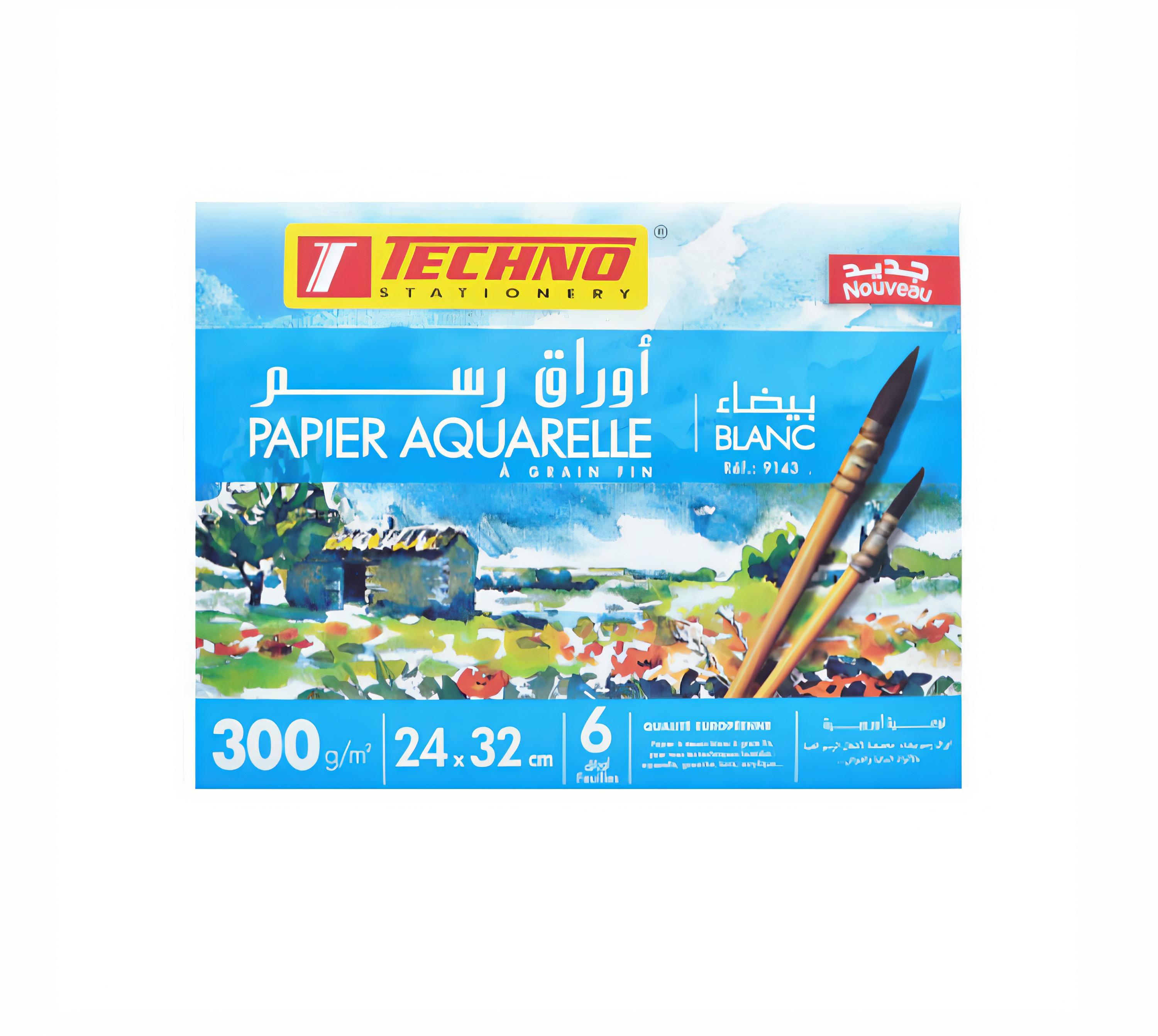 PAPIER AQUARELLE A GRAN FIN TECHNO 300G