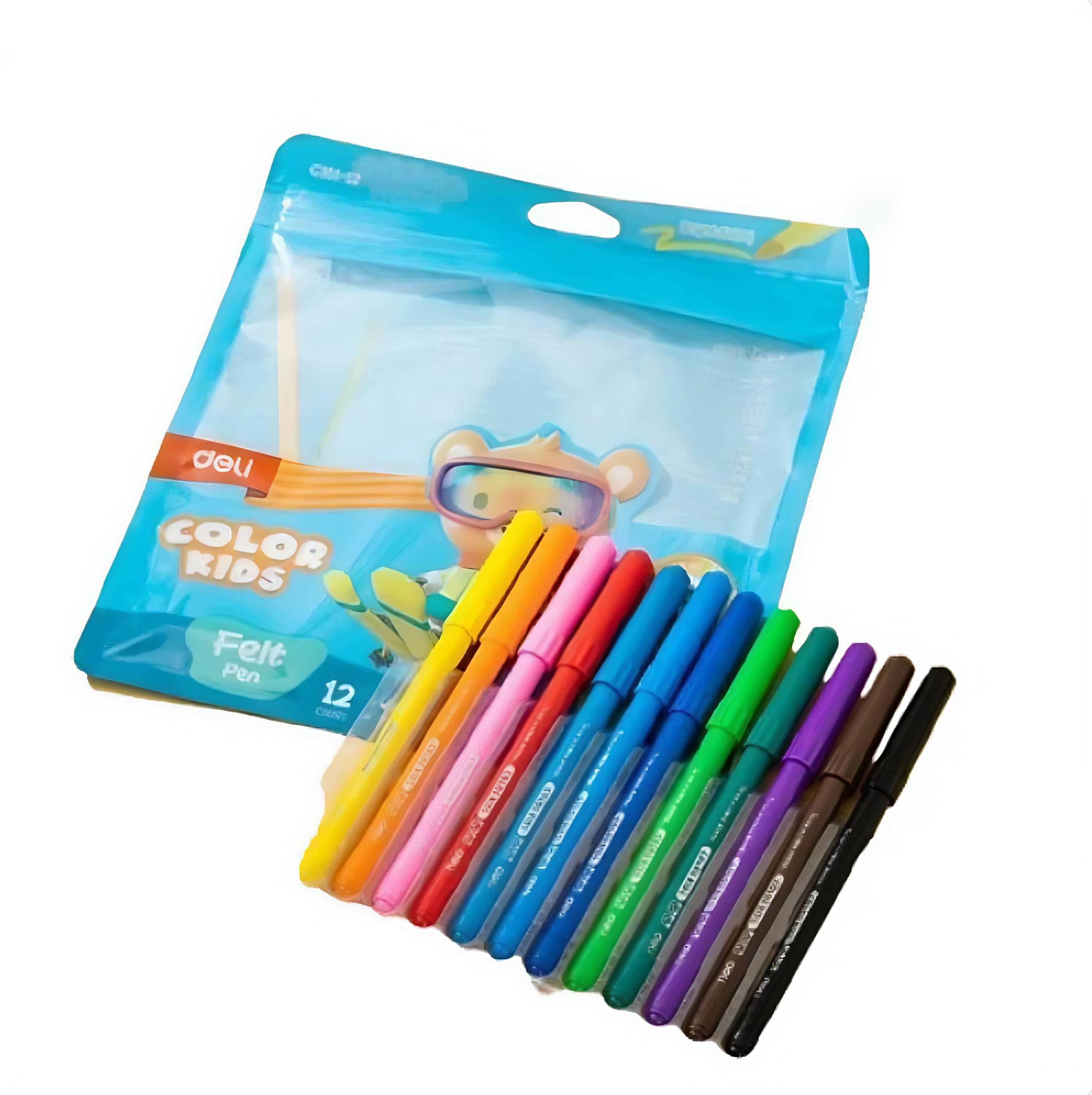 Feutre scolaire sac de 12 couleurs kids - DELI REF.C161-12
