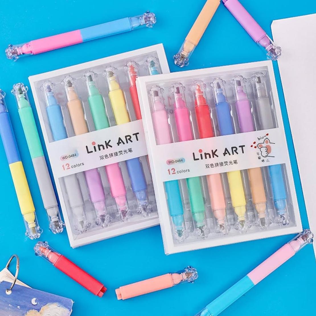 Surligneur Link art double tete 12 couleurs 